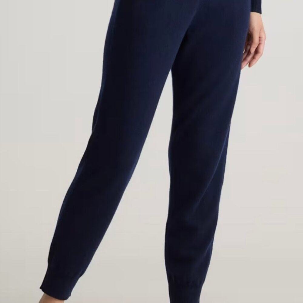 Quince Women's Mongolian Cashmere Jogger Pant in Navy Size Small  #78